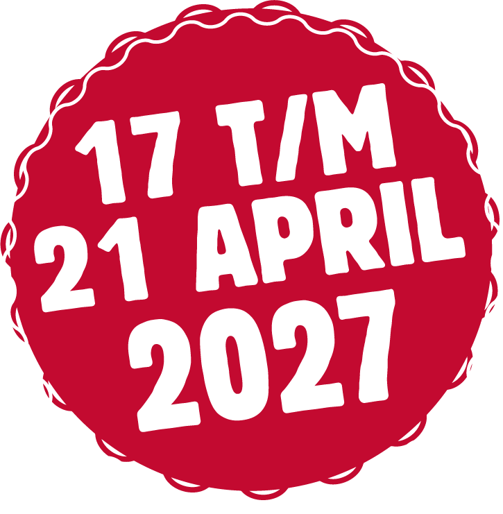 Zaterdag 17 april t/m woensdag 21 april 2027